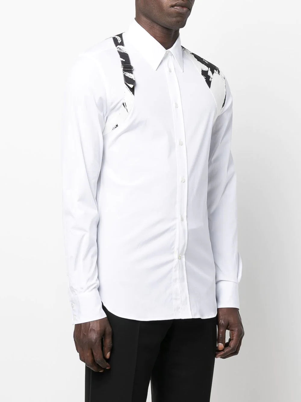 ALEXANDER MCQUEEN Abstract Print Harness Shirt White