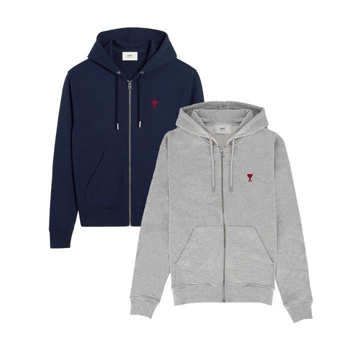 AMI Paris / アミパリス アミ デ コア ジップアップ パーカー メンズ