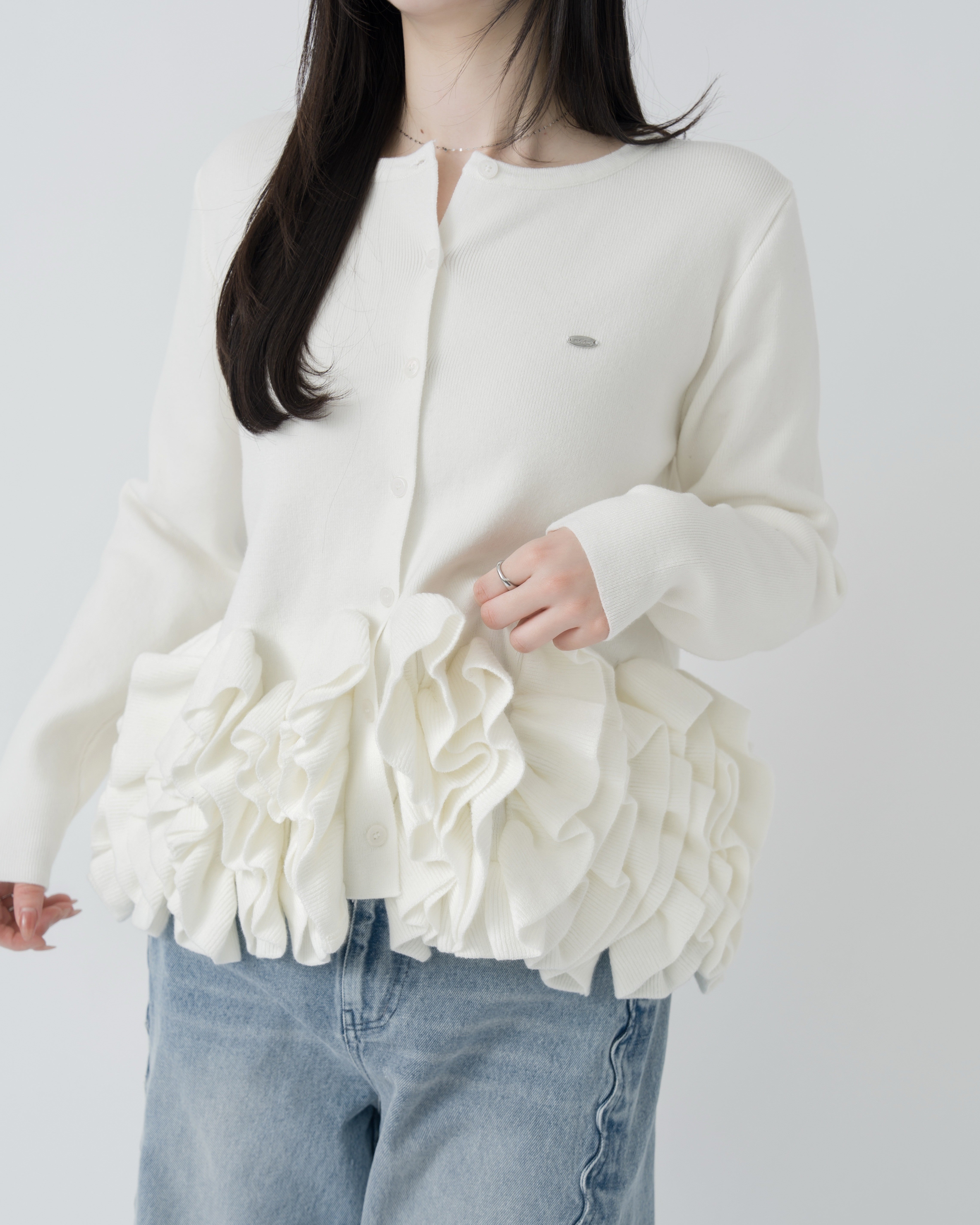 ペプラムフリルニットカーディガン｜MELLOWNEON (メロウネオン) 公式サイト