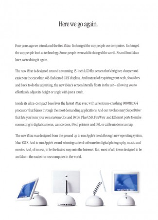 Newton Poetry — iMac G4 ad insert from 2002