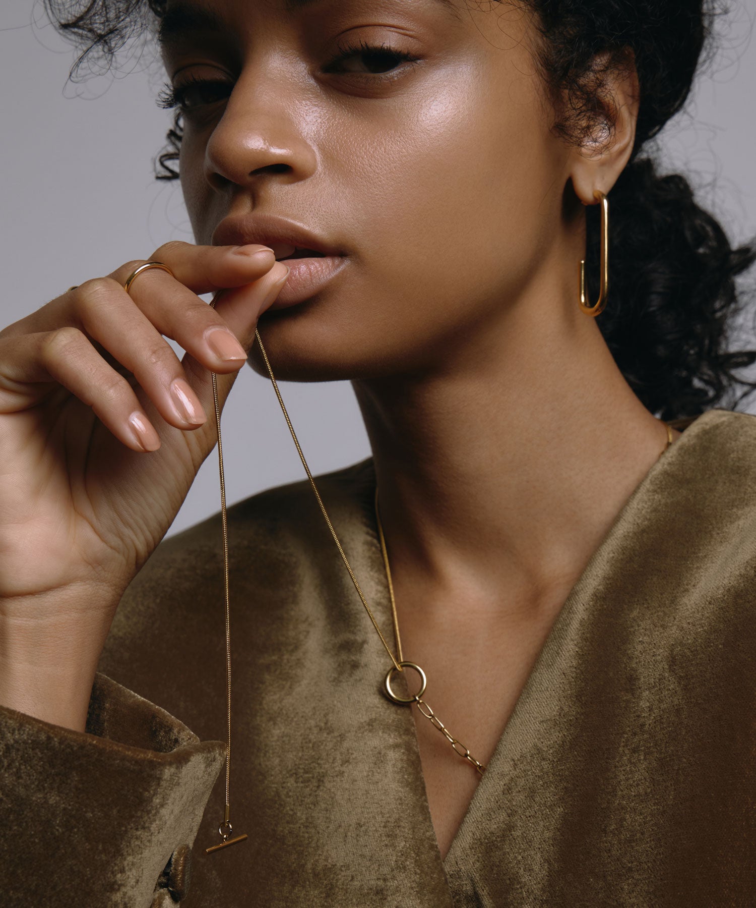 ゴールド]マルチWAYロングチェーンネックレス