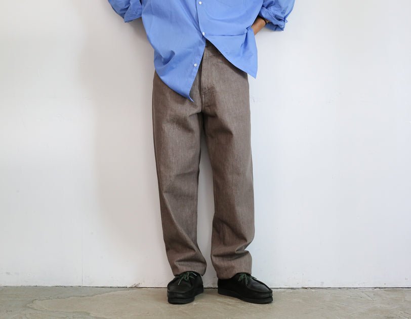 AURALEE HARD TWIST BROWN DENIM WIDE PANTS & 5P PANTS – Chum!