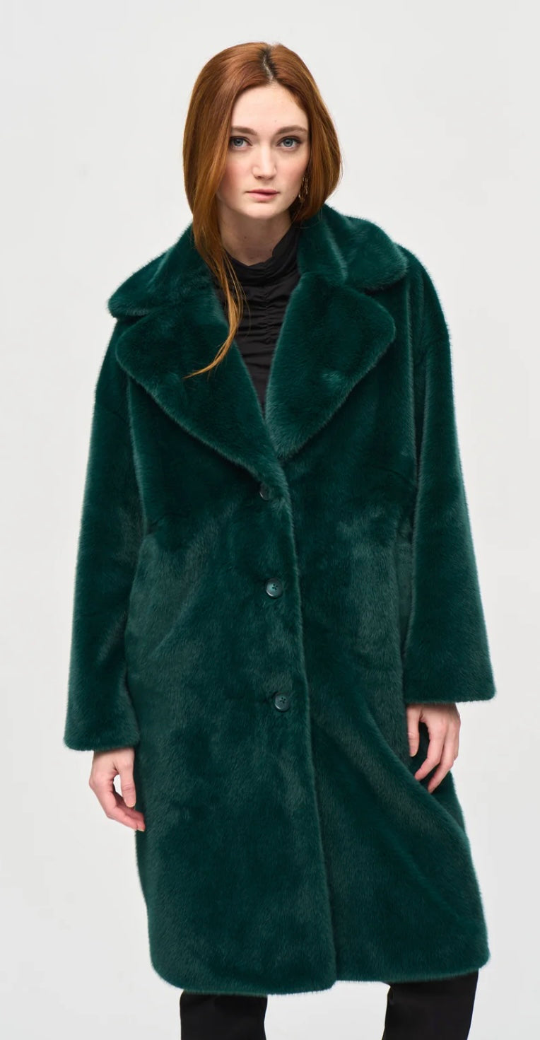 Joseph Ribkoff Faux Fur Coat Green – Darling's Fine Things