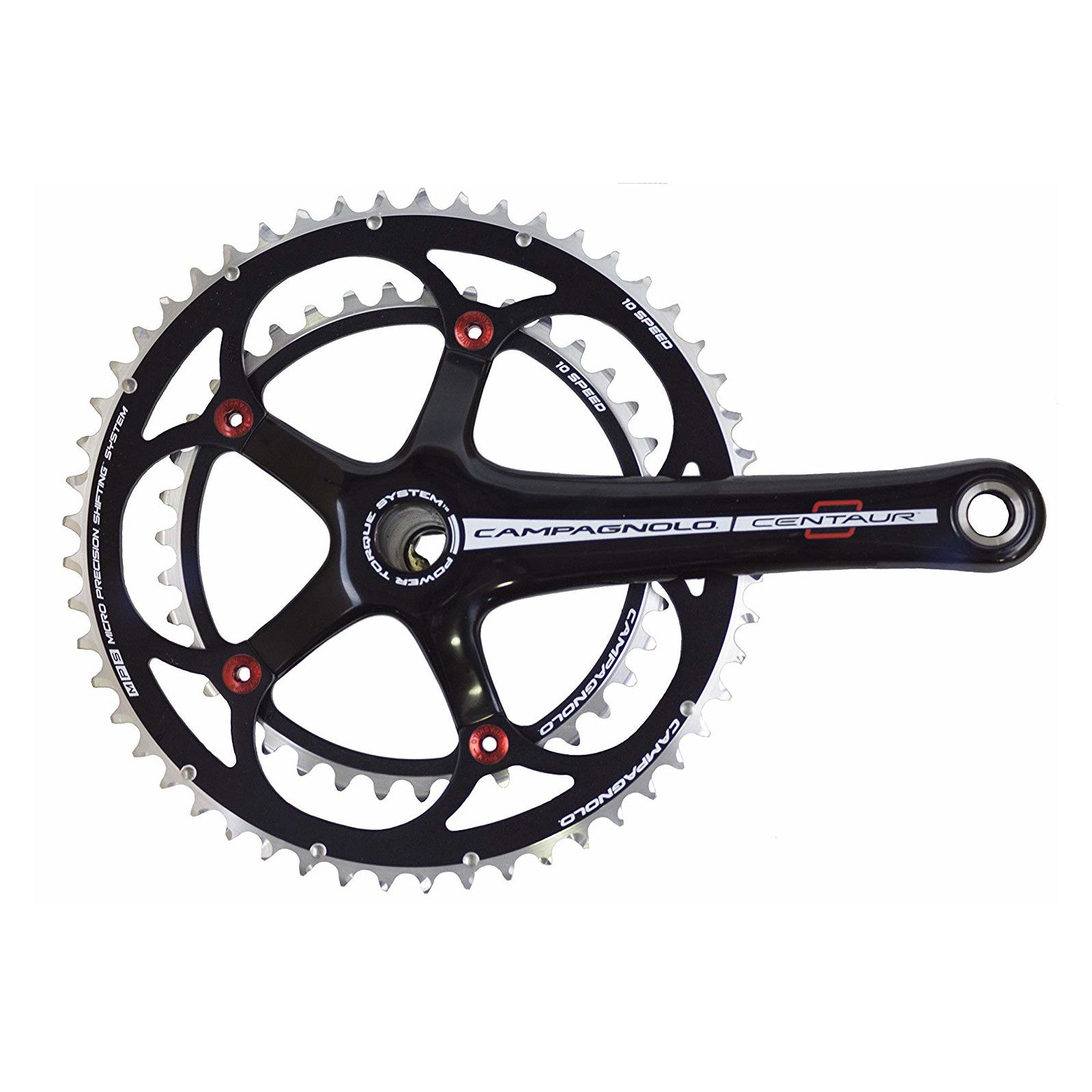 Campagnolo Centaur 10 speed Powertorque Alloy Crankset - Black/Red