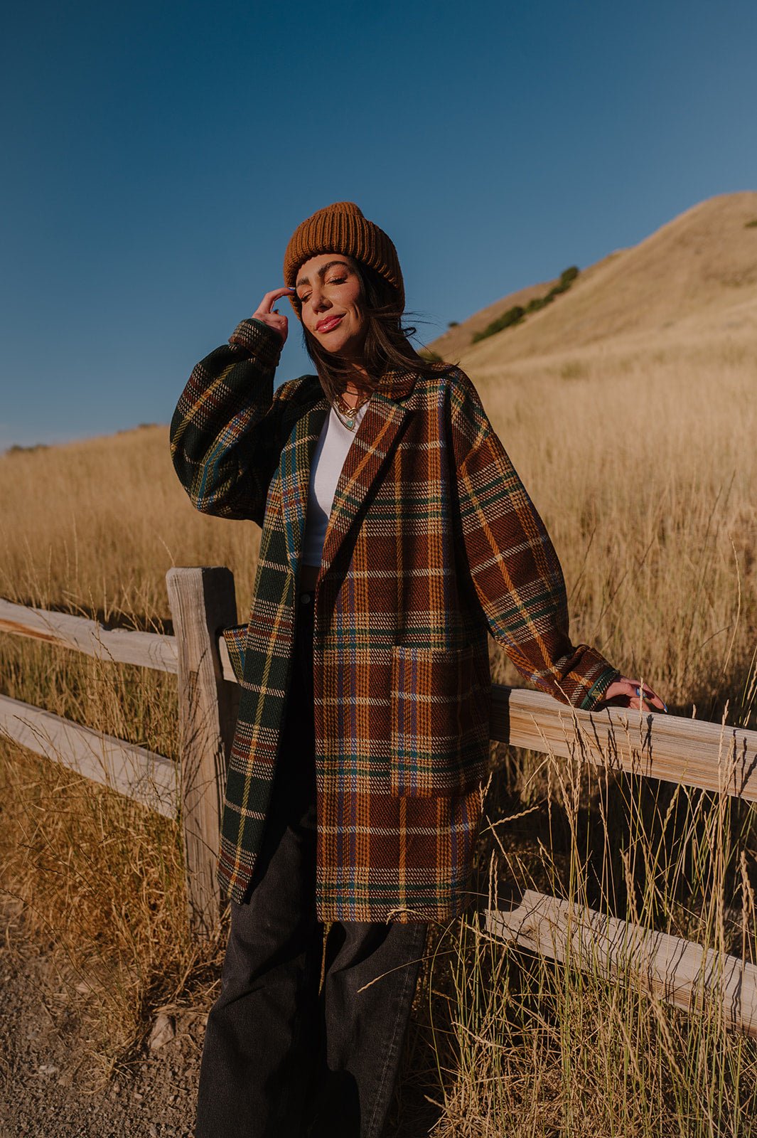 Oversized Scorpio Coat in Pine + Brown - Dressed in Lala