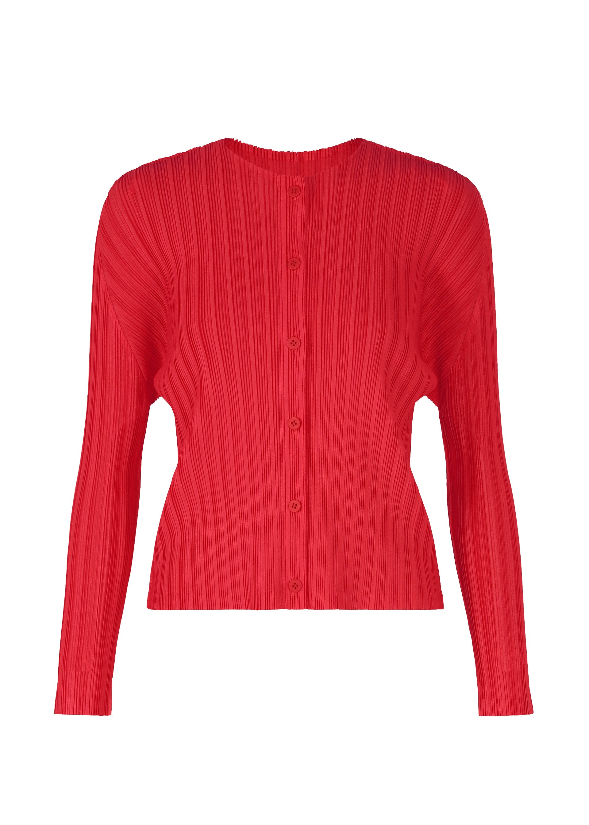 RIB PLEATS NOVEMBER Cardigan Red – ISSEY MIYAKE EU