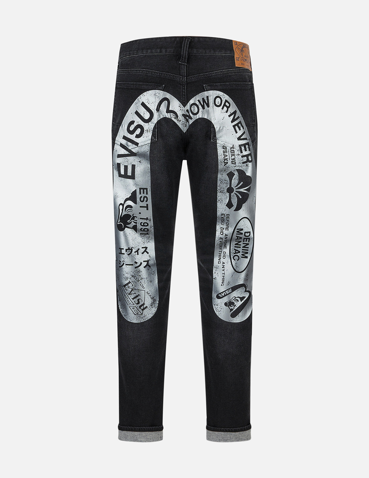 グラフィティスタイル大黒プリントスリムフィットジーンズ#2010 – EVISU
