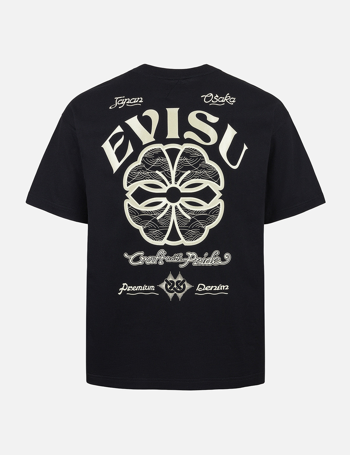 家紋とロゴプリント リラックスフィットTシャツ – EVISU