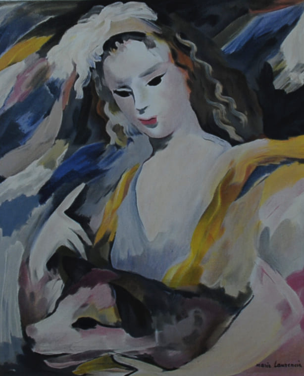 マリー・ローランサン 【犬と少女】名作リトグラフ 刷師サイン入り限定