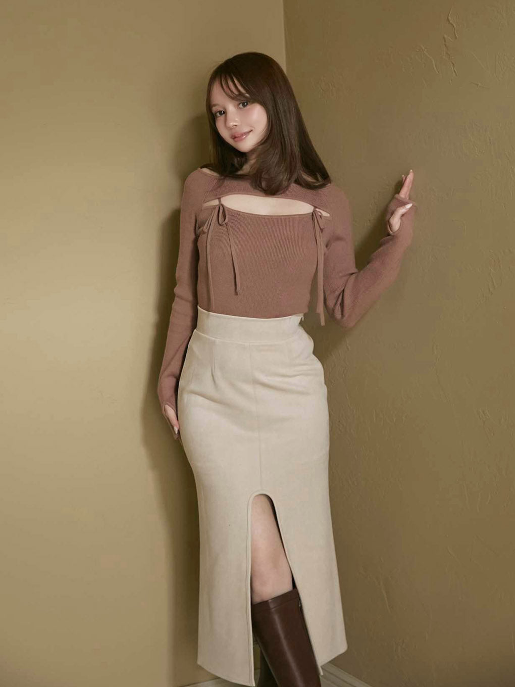 ANDMARY】Quinn slit skirt