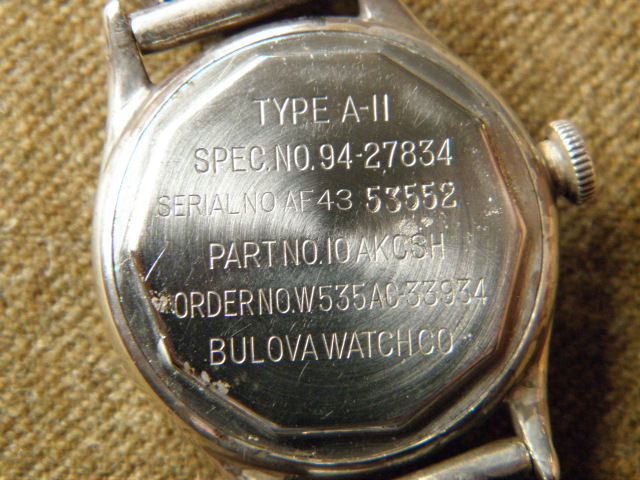 1940年代 ARMY AIR FORCE TYPE A-11 ウォッチ （ BULOVA 社製