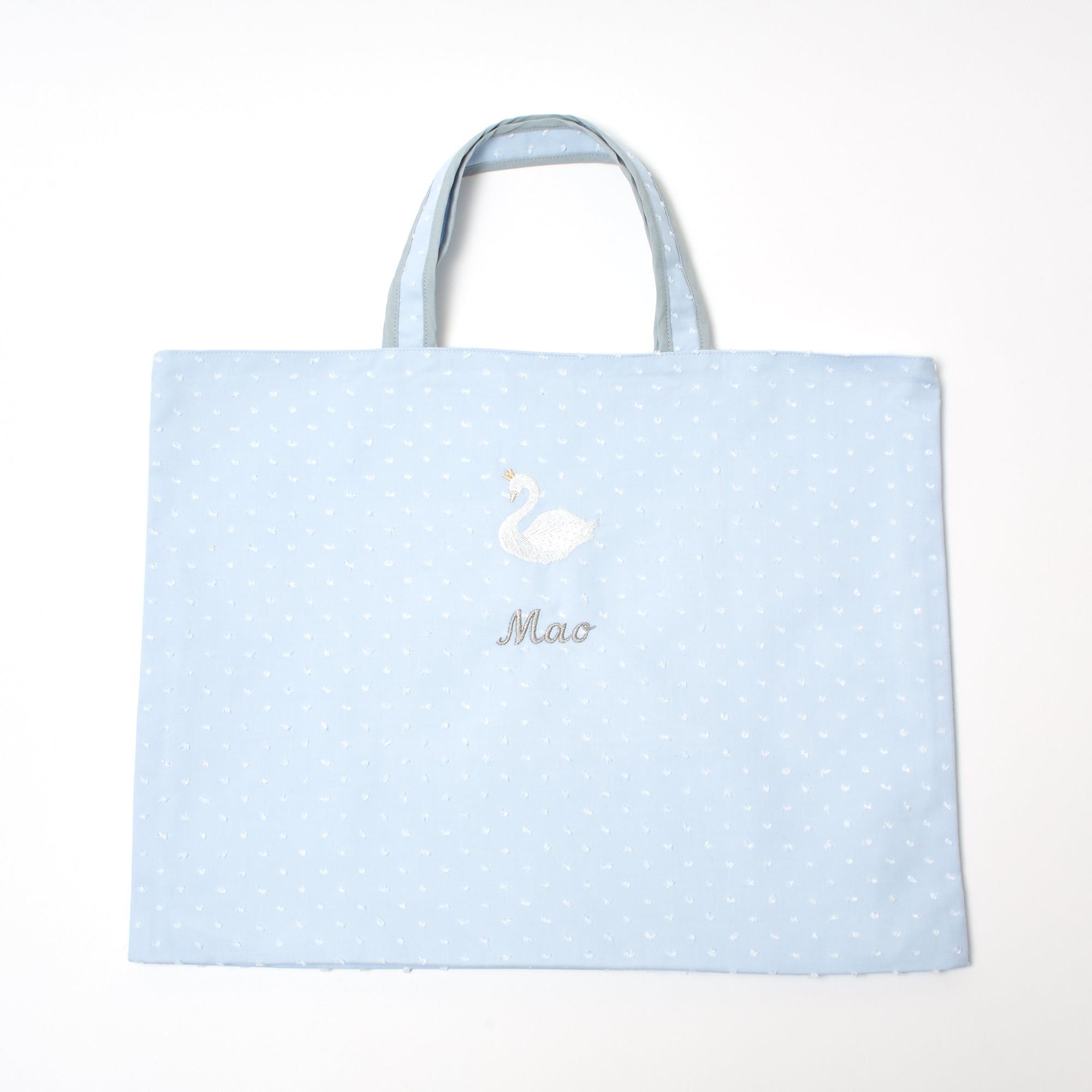 予約】スワン刺繍のレッスンバッグ/ミルクブルー – bojji 公式