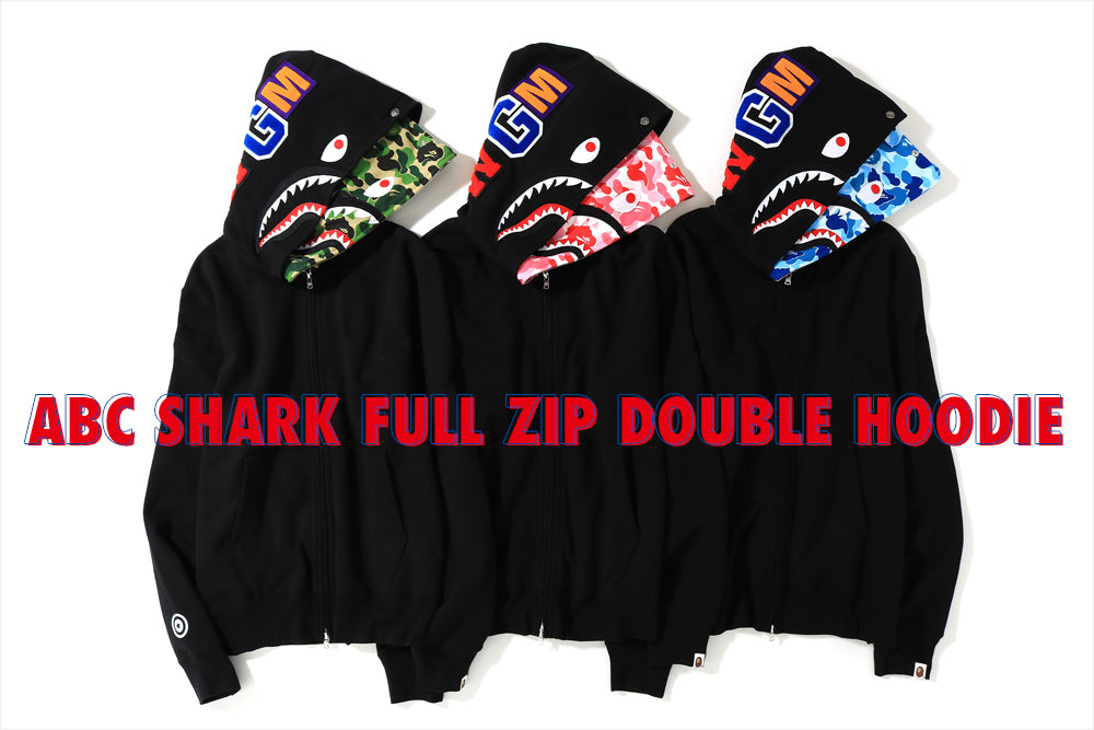 ABC SHARK FULL ZIP DOUBLE HOODIE | bape.com