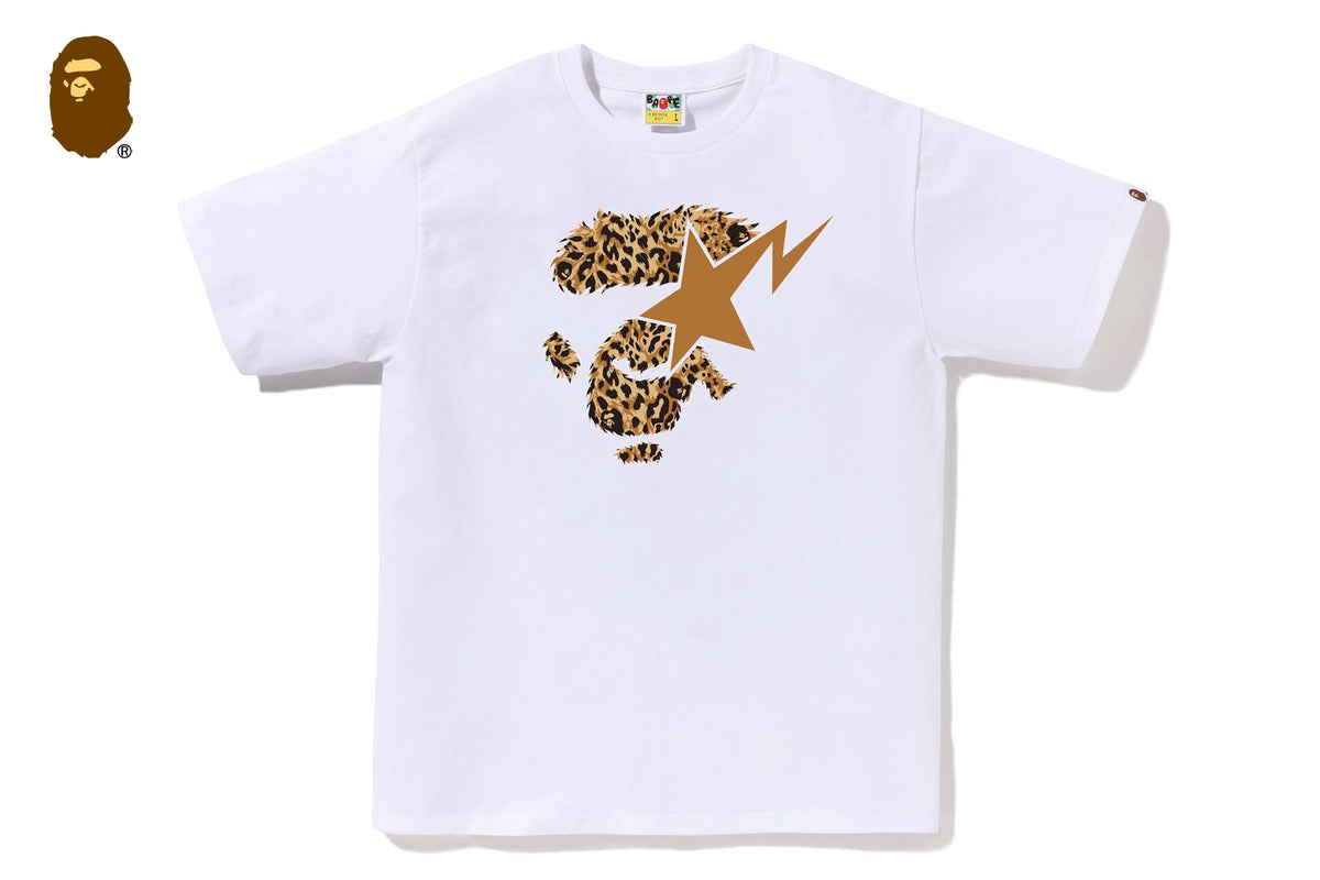 WILD LEOPARD PATTERN APE FACE STA TEE | bape.com