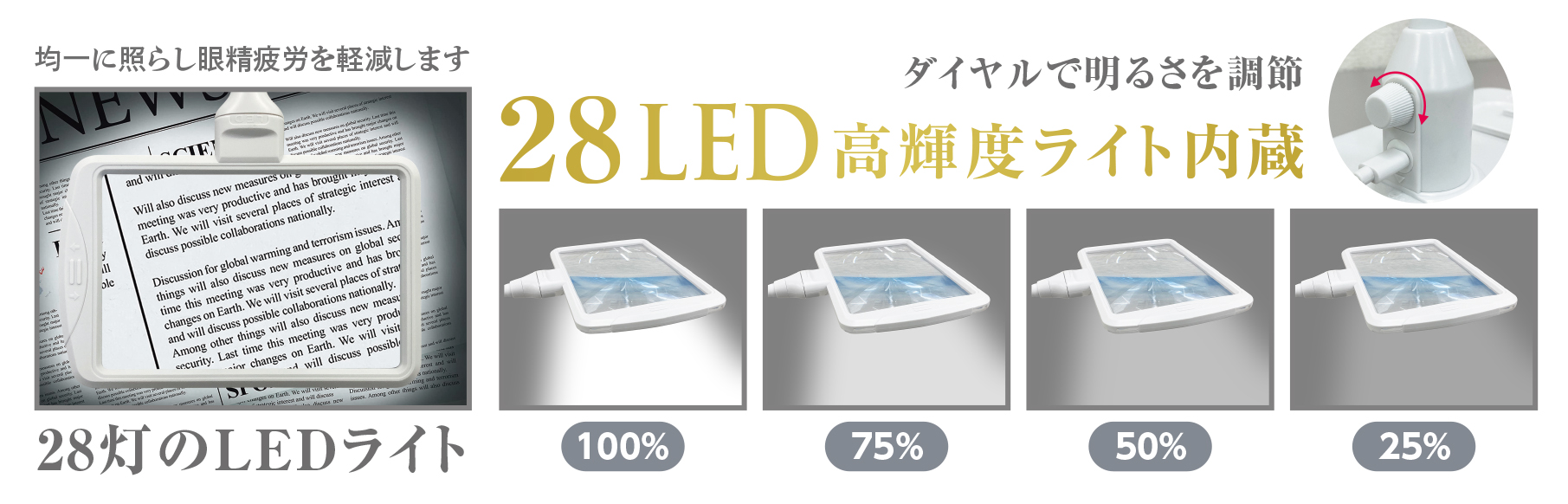 LEDスタンドライトルーペ アイボリー - 共栄プラスチック