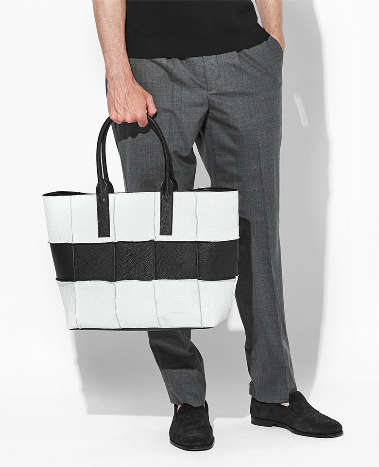 別注 クロコ×牛シュリンク革 マニッシュトート – 買えるLEON