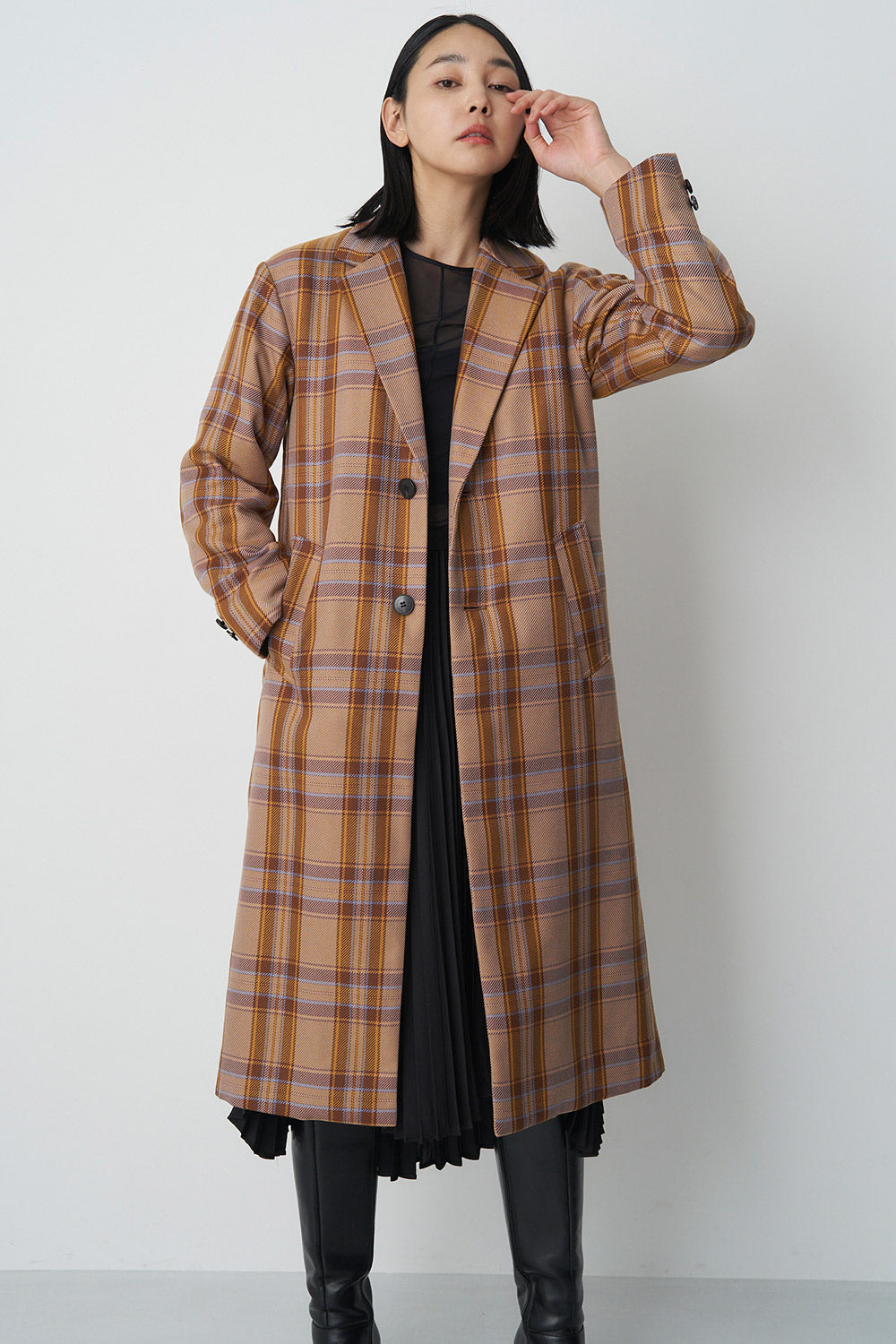 チェックチェスターコート-Unisex