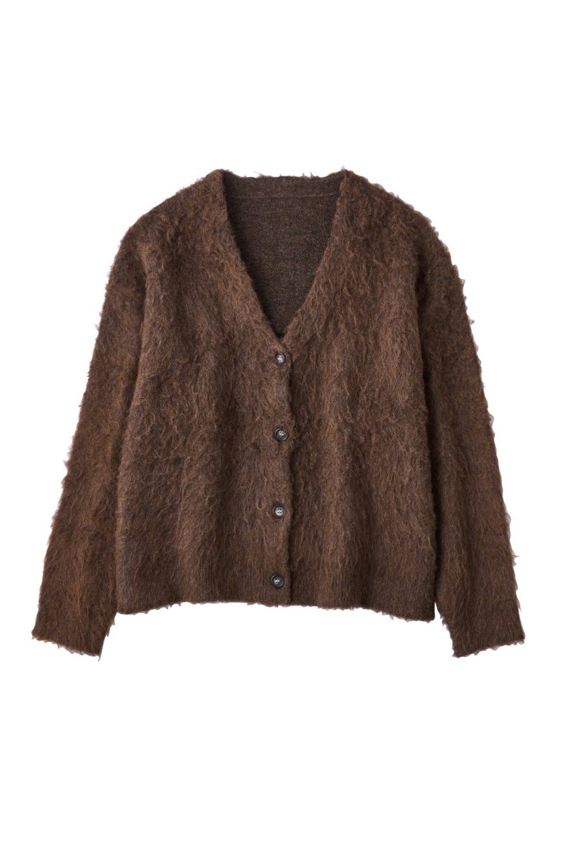 Vneck cardigan(unisex)/brown | KNUTH MARF