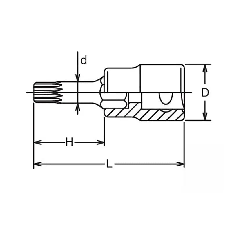 1/2 Sq. Dr. Bit Socket XZN M12 Triple Square Length 120mm - Ko-ken USA