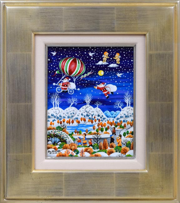 ビンカシワ「オーイ、待っておくれ（サンタ）」油絵・F0号 絵画買取