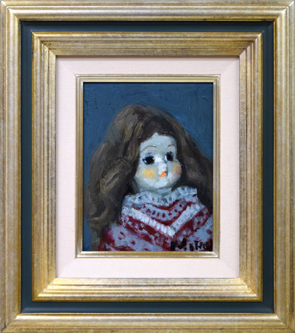 油絵 絵 絵画 インテリア 額付(黒) F4-052113 人物 女性像 絵画