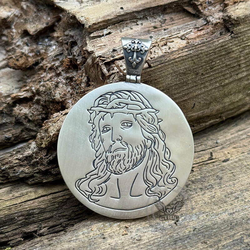 Two-sided Jesus Thorns Crown Sterling Silver Pendant – GTHIC