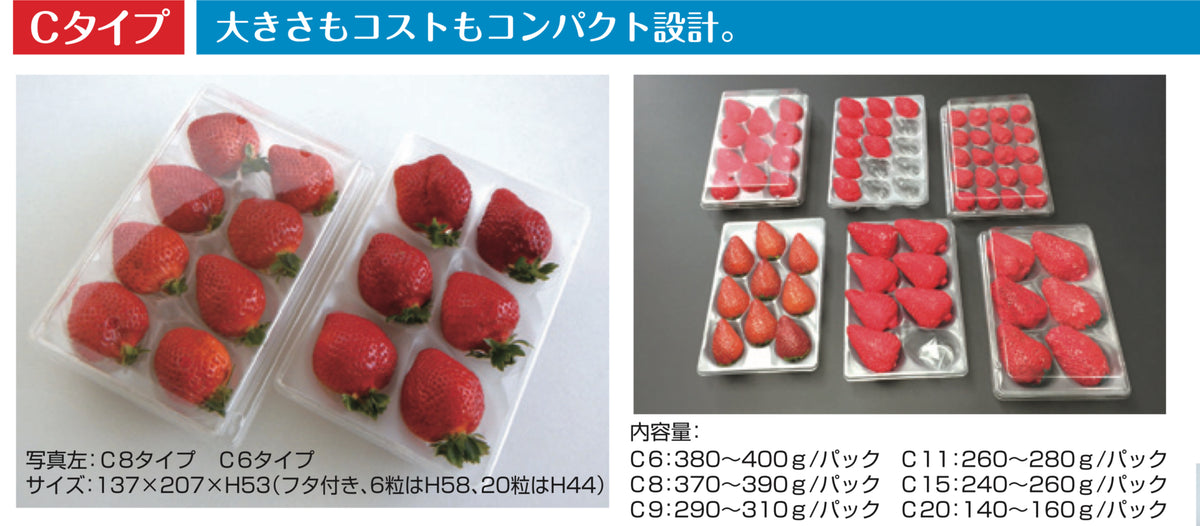 法人名・屋号必須】大石産業 いちご販売用容器 ゆりかーごCタイプ 15