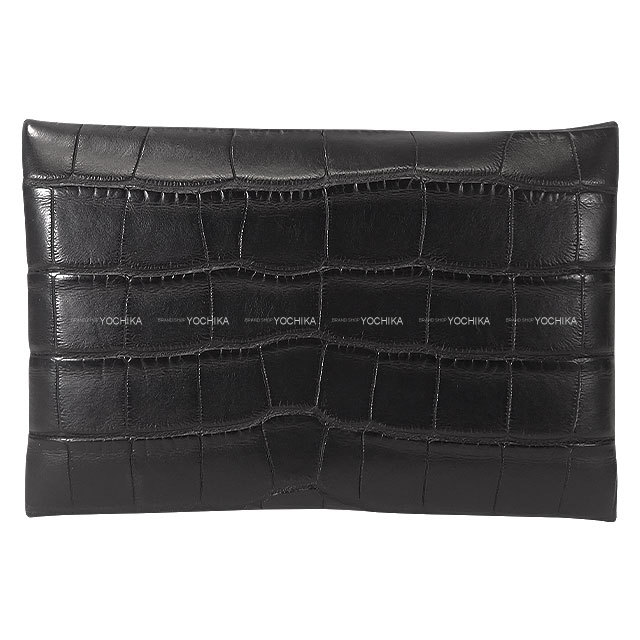 HERMES エルメス 長財布 ベアンスフレ 黒 (ブラック) クロコダイル