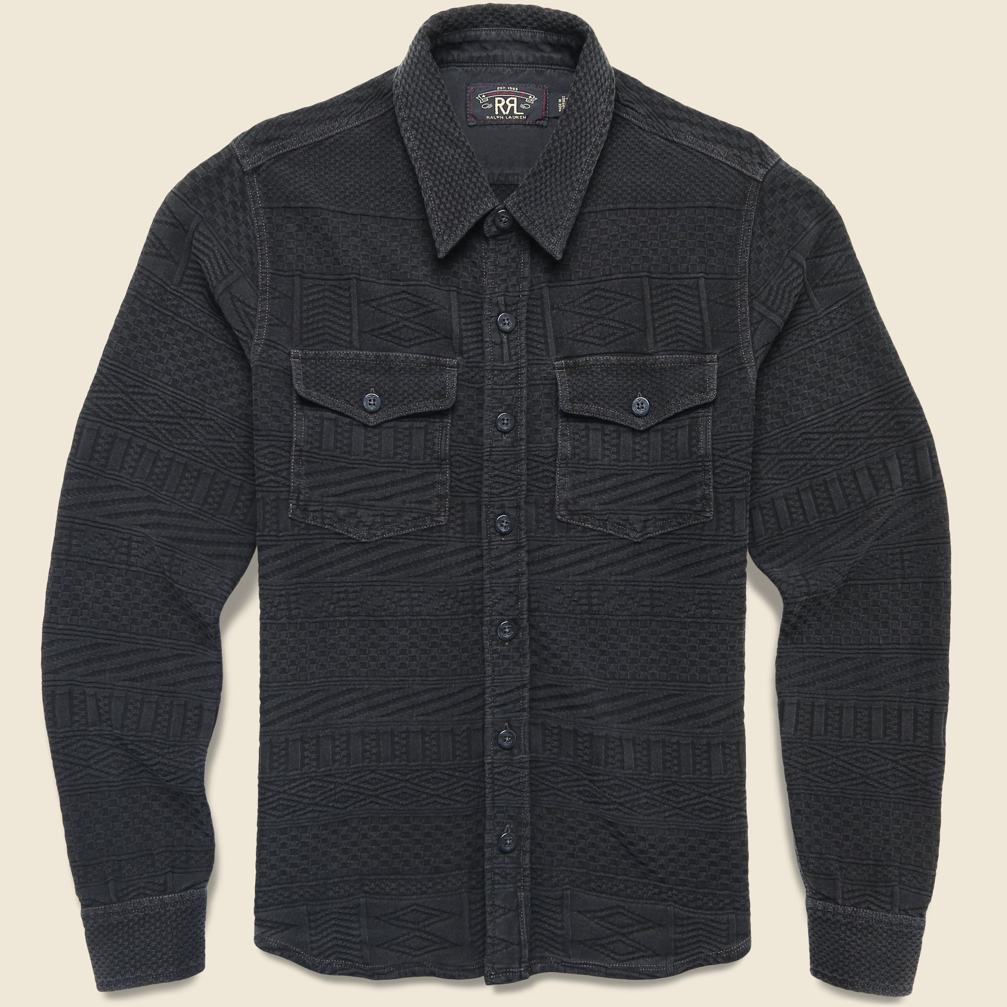Jacquard Julius Shirt Jacket - Black