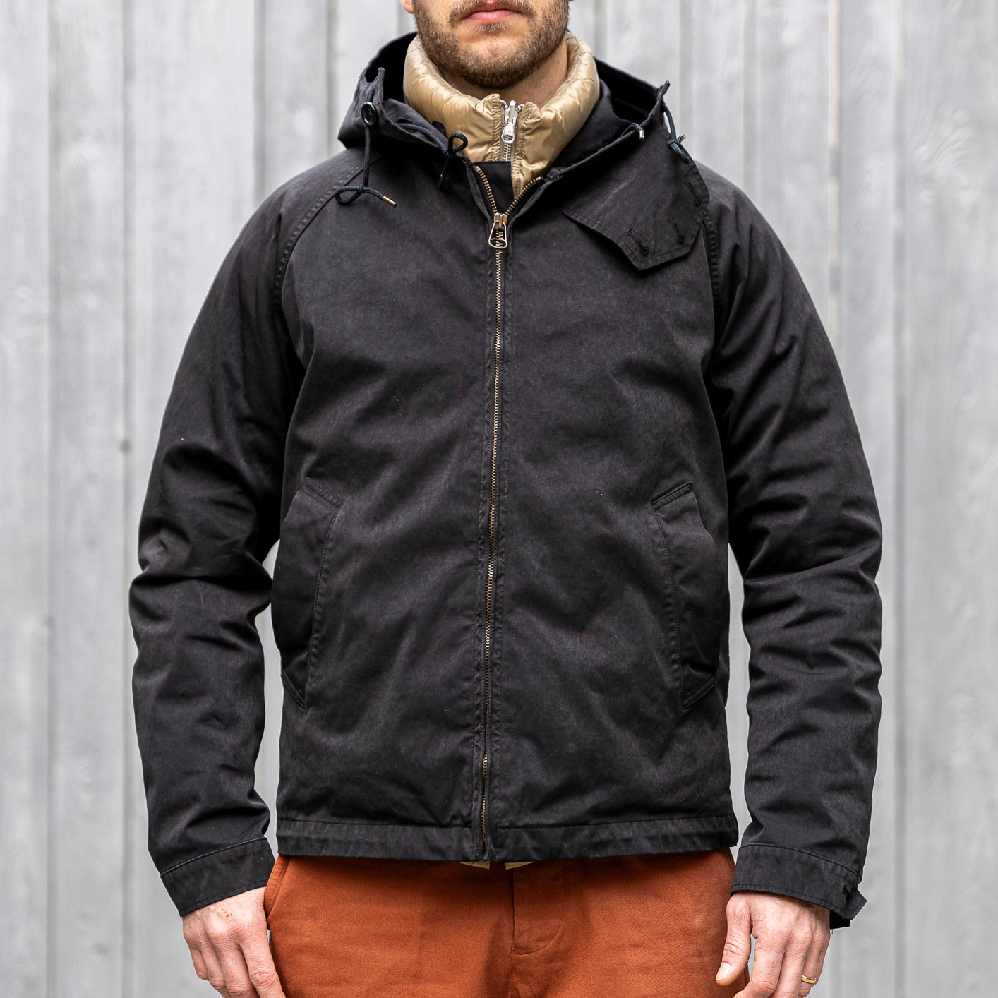 Ten C 13oz OJJ Anorak Jacket Black | Premium Italian Outerwear