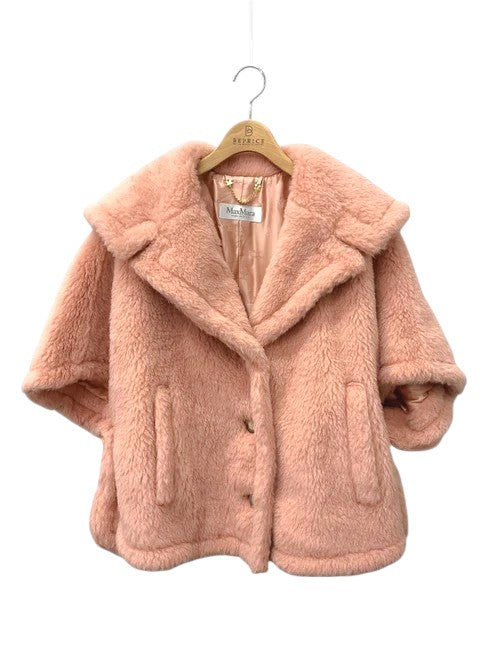 マックスマーラ テディベア 23473601376 ケープ コート ML ピンク