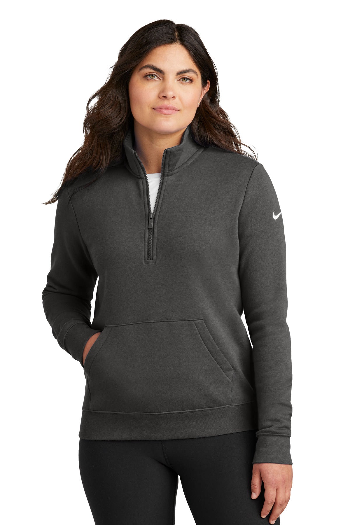 Nike Women's Club Fleece Sleeve Swoosh 1/2-Zip NKDX6720 – SanMar