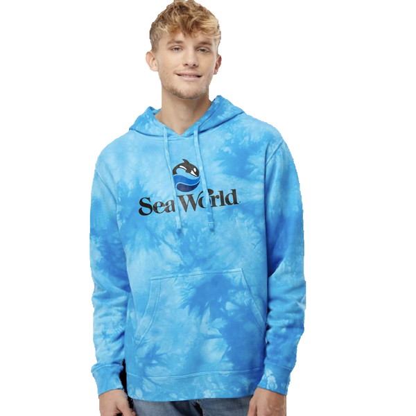 SeaWorld Tie-Dye Logo Blue Hoodie - SeaWorld Parks & Entertainment
