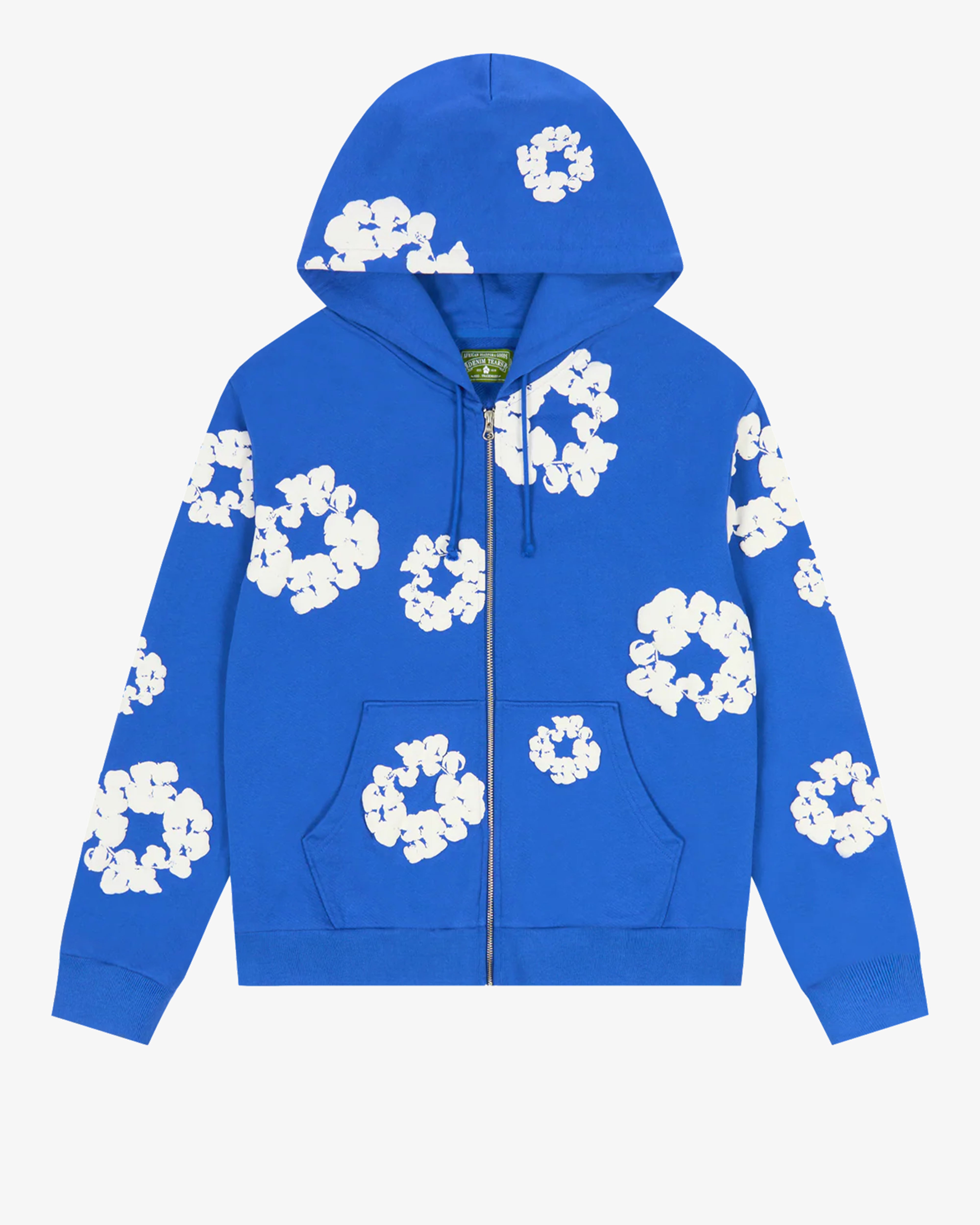 DENIM TEARS: Cotton Wreath Zip Hoodie (Blue) | DSMG E-SHOP