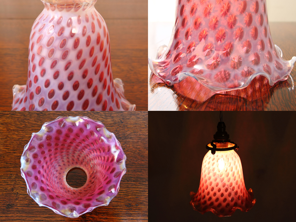 オールドフェントンFenton ピンクコインドット/ オパールセント ランプ