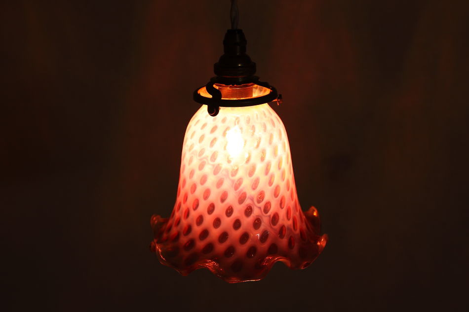 オールドフェントンFenton ピンクコインドット/ オパールセント ランプ