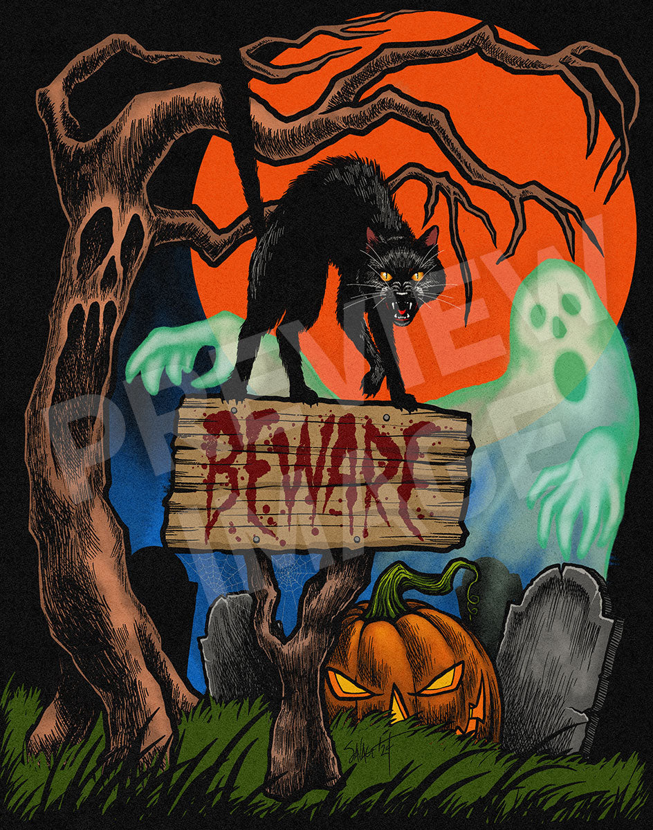 BEWARE Art Print – Shop Sinister: Dark Art & Creations by Chad Savage