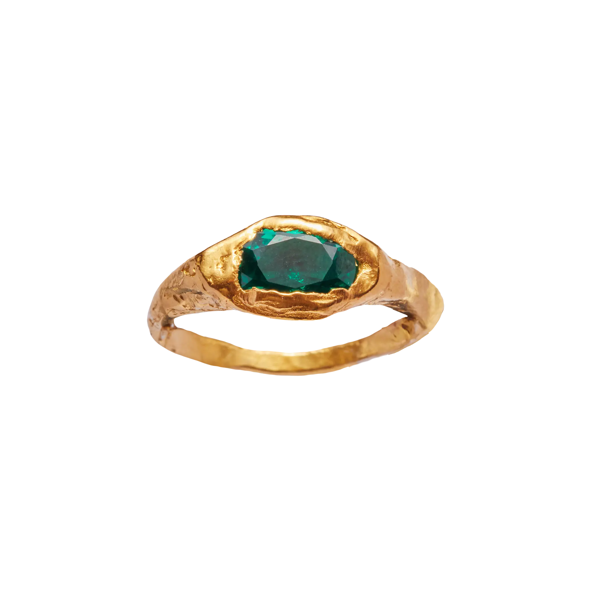FARO GREEN - Handmade gold plated ring | Simuero