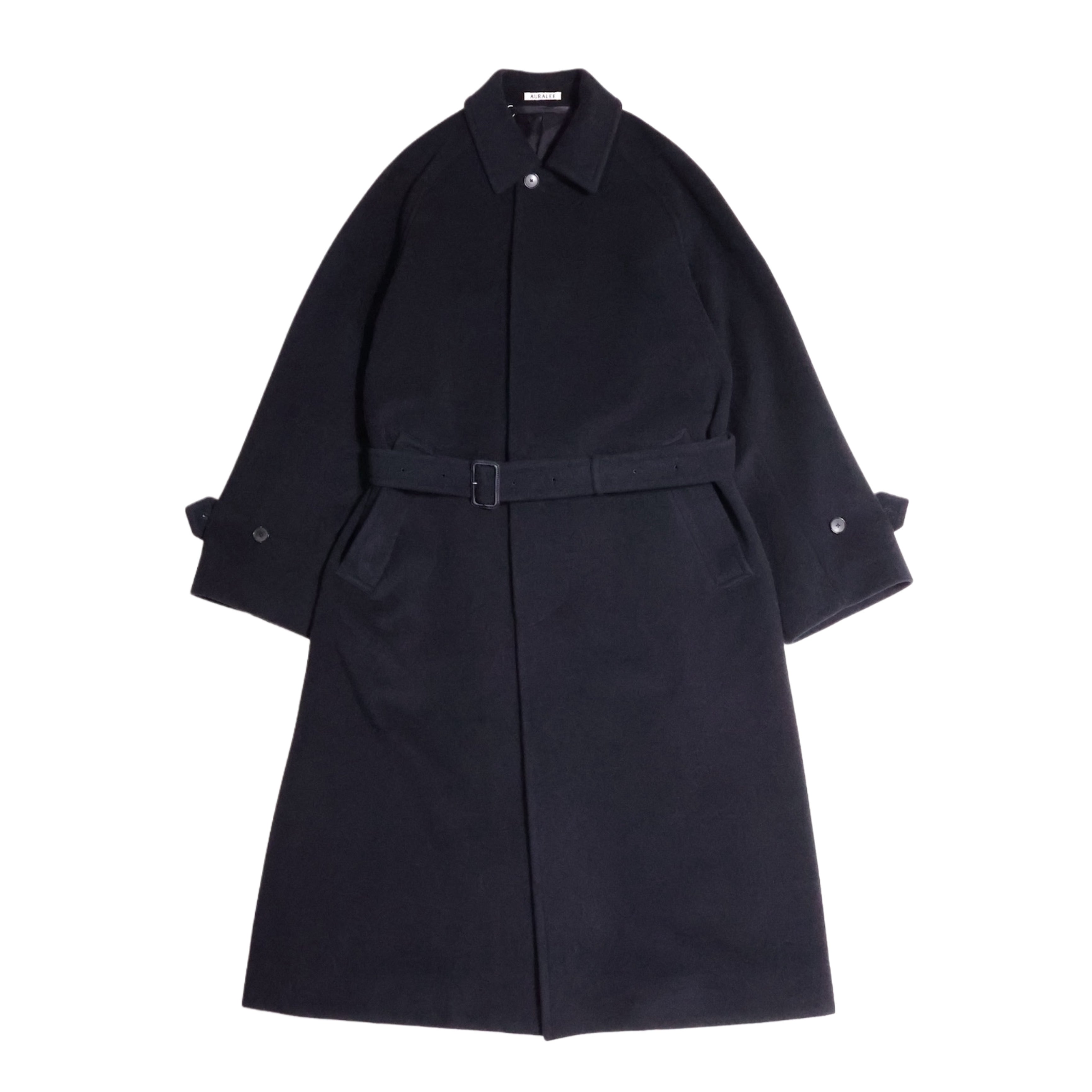 AURALEE 「SUPER FINE WOOL MOSSER SOUTIEN COLLAR COAT / BLACK