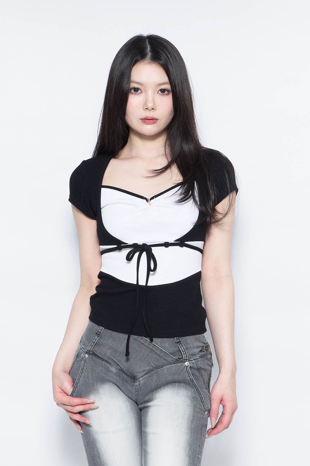THEREDTHREAD / ザレッドスレッド】S symbol bicolor tops