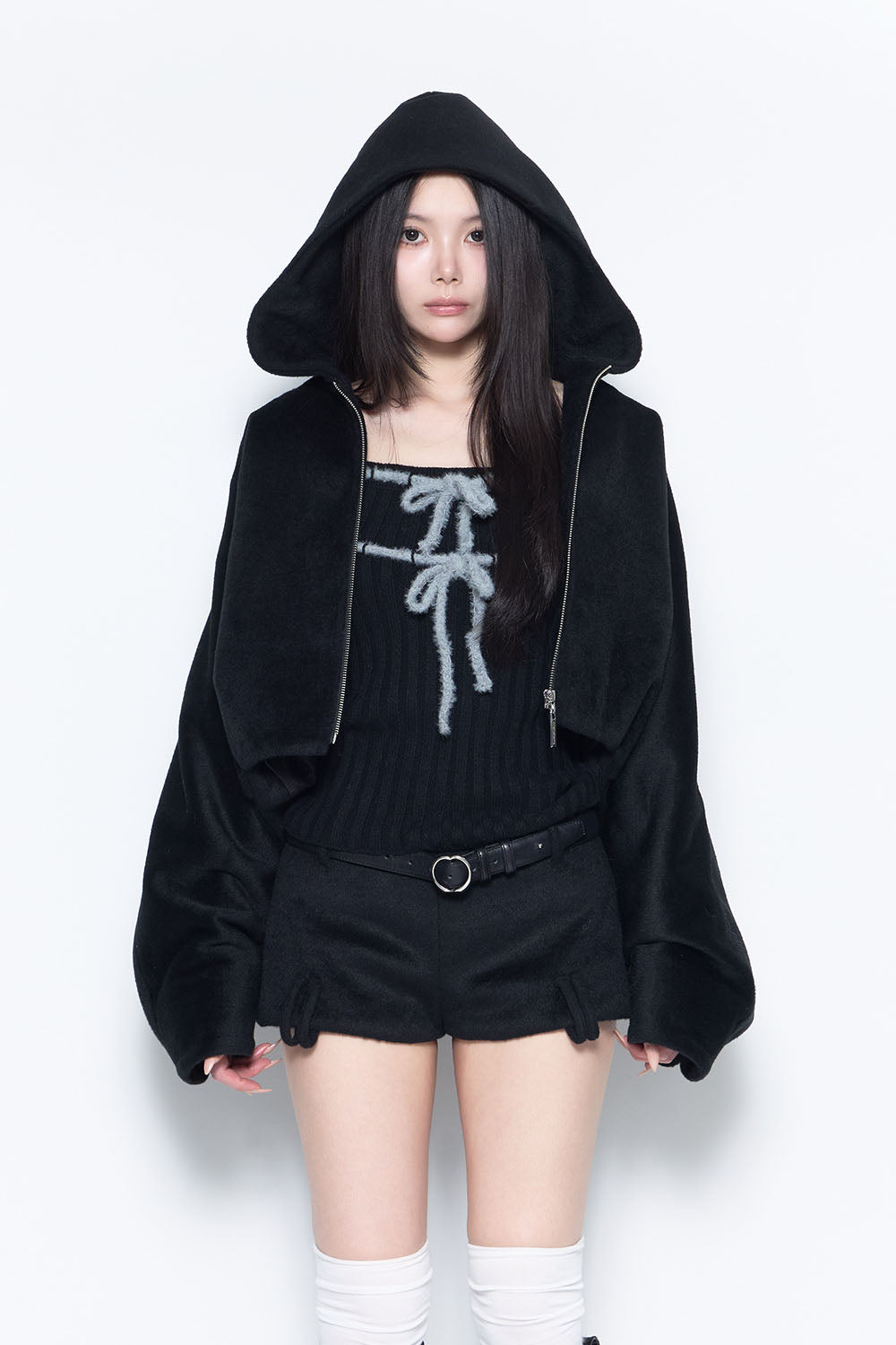 THEREDTHREAD / ザレッドスレッド】S rib knit tops ribbon