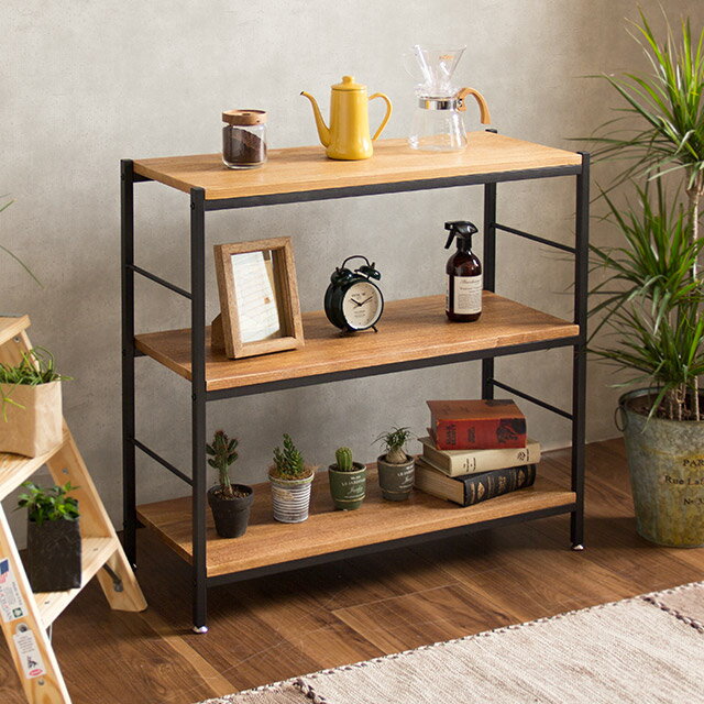 ヴィンテージ ラック ZAGA 90 シェルフ ラック 木製 90cm幅 90cm