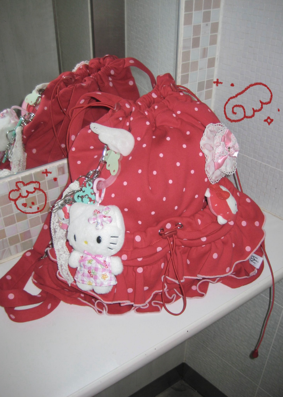 dot frill knapsack – Tie.Me