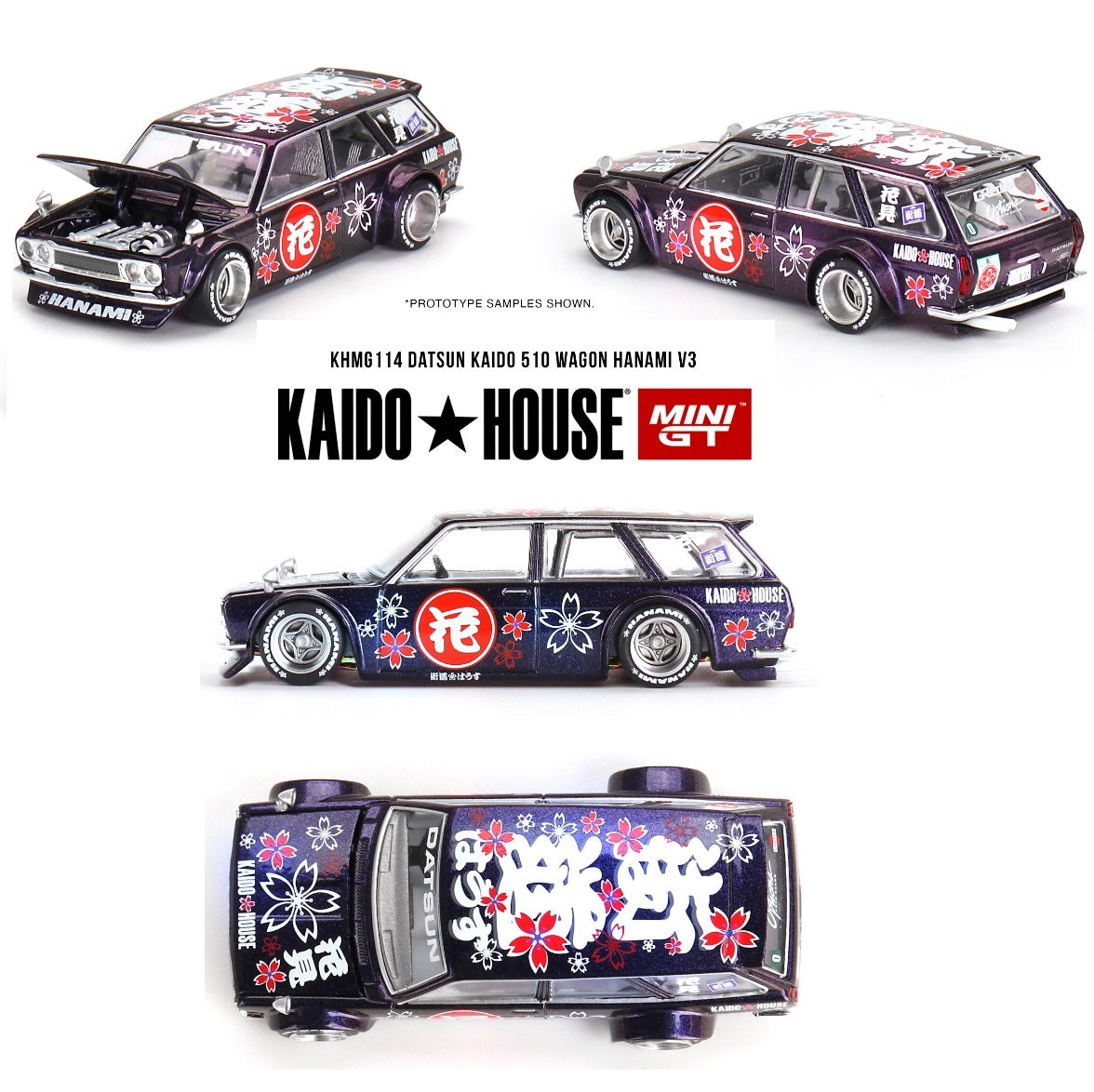 MINI GT x Kaido House 1/64 Datsun KAIDO 510 Wagon Hanami V3