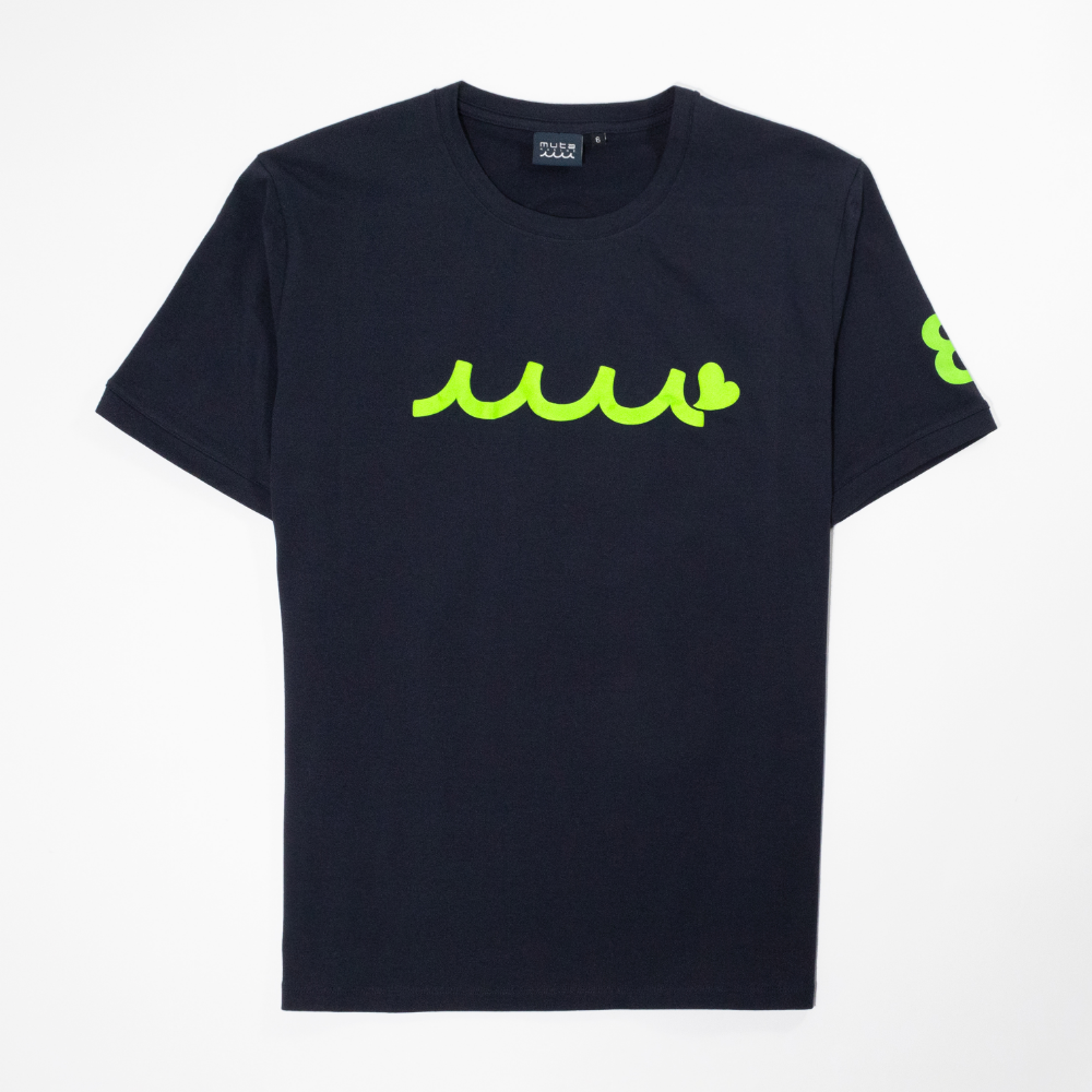 muta MARINE ムータ マリン | Tシャツ ネイビー×グリーン ストレッチ
