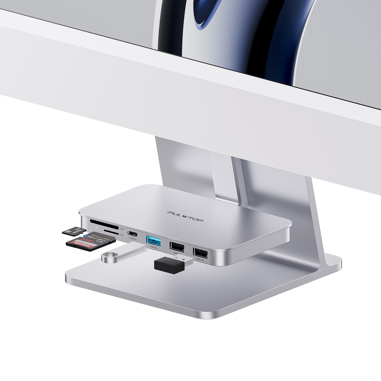 PULWTOP USB C Shelf Hub For iMac 24