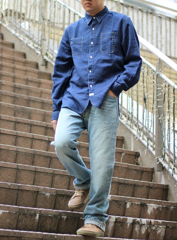 RRL ダブルアールエル ウォバッシュストライプ ワークシャツを通販