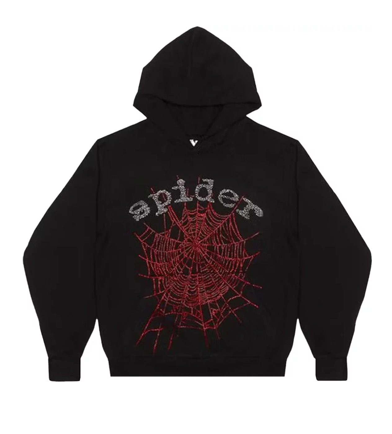Sp5der OG Rhinestone Hoodie Black | Restock AR