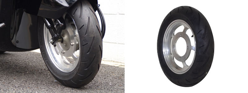 ジャイロキャノピー用 フロントアルミホイールタイヤセット