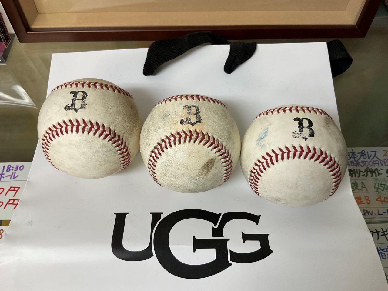 オリックス・バファローズ ロゴ入り練習球、矢野謙次ミニボブルヘッド